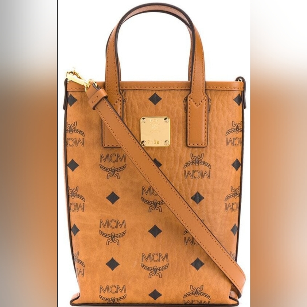 MCM Mini Aren Congac Crossbody Bag